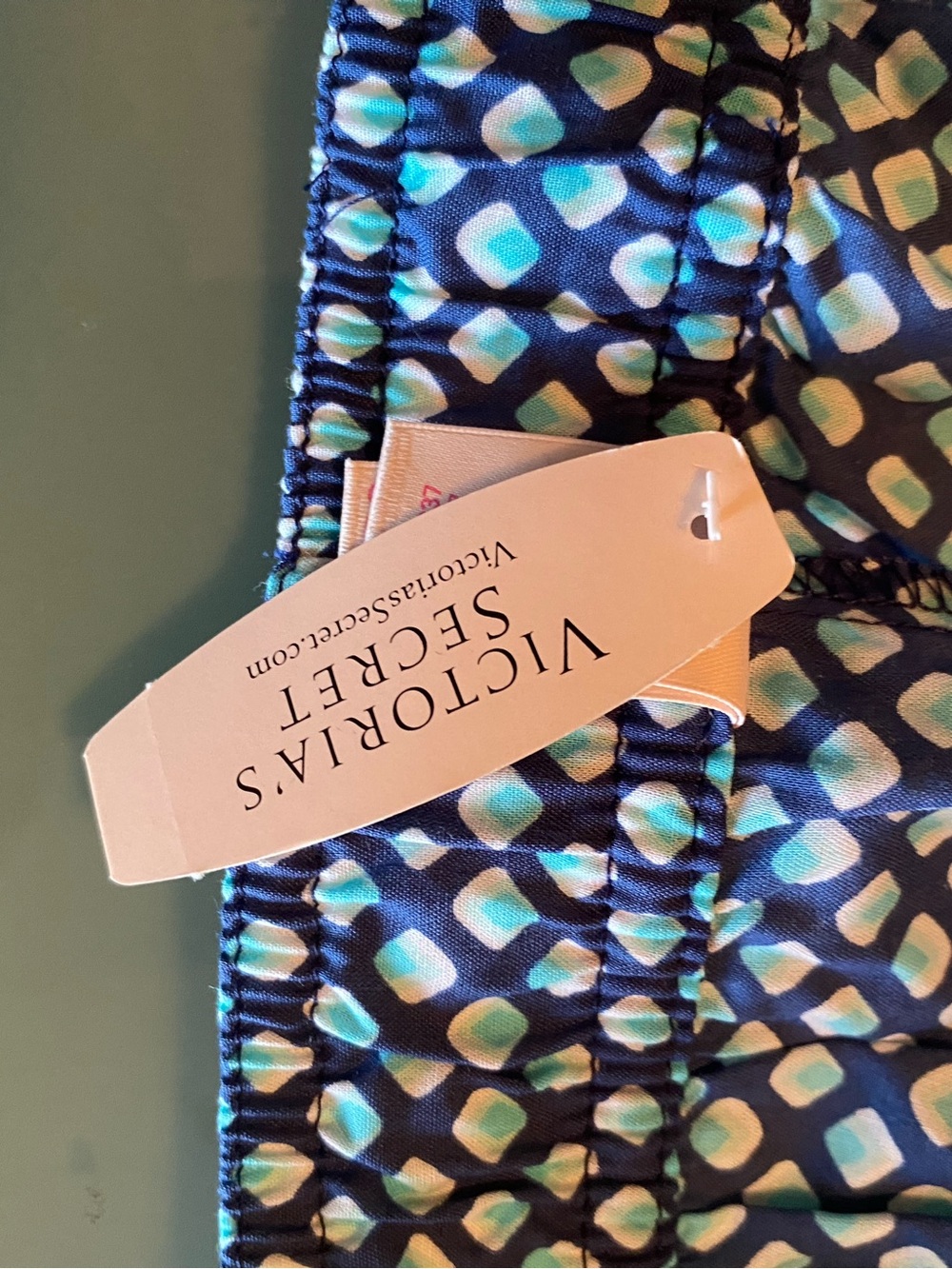 Victoria's Secret Light Green Tee with Navy Patterned Pajama Pants size M NWT - Picture 11 of 12